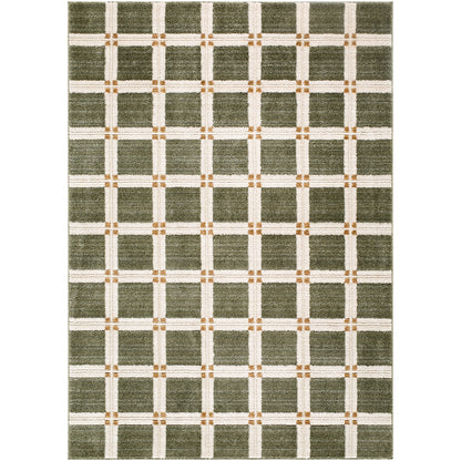 La Luna Green Modern Graphic Rug