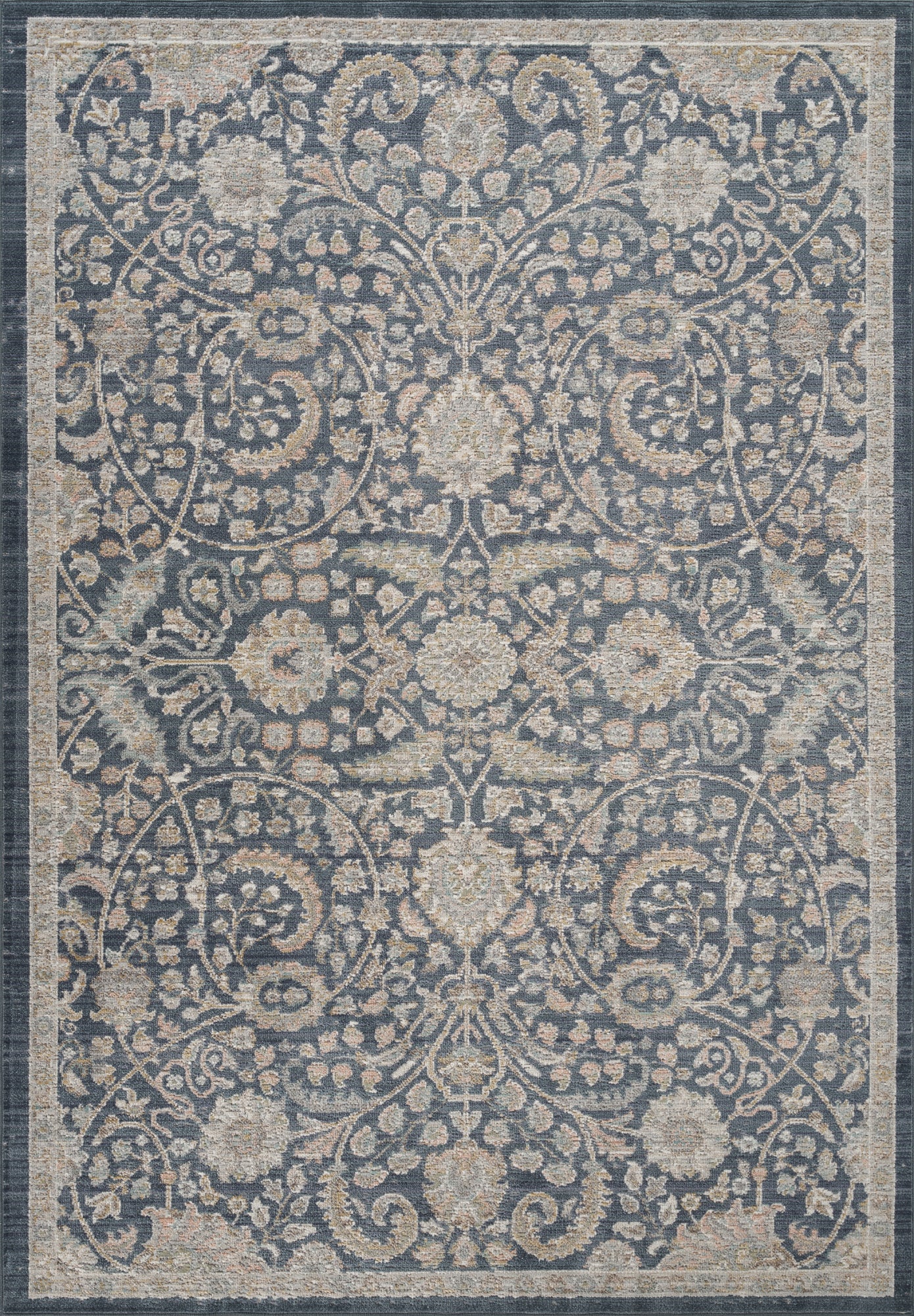 Maia Blossom Navy Blue Rug