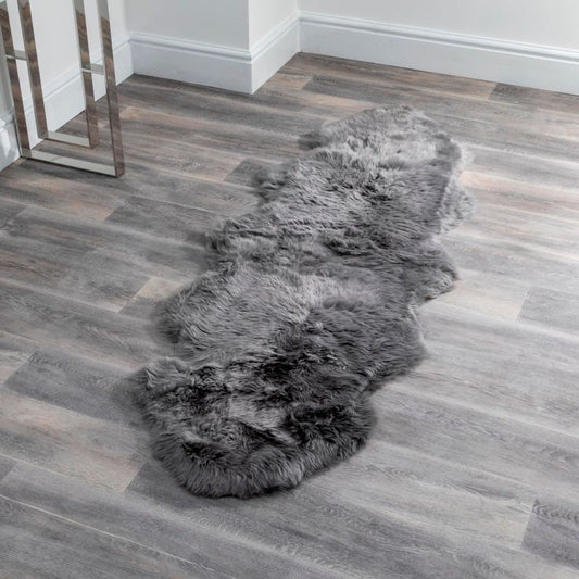 Grey Double Pelt Sheepskin Rug