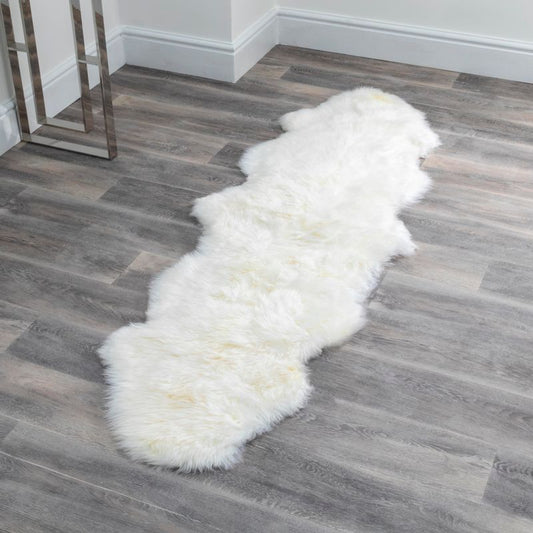 Natural White Double Sheepskin Rug