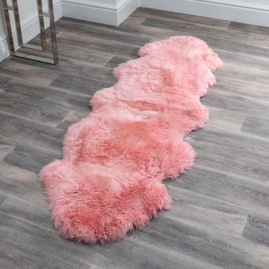Pink Double Pelt Sheepskin Rug