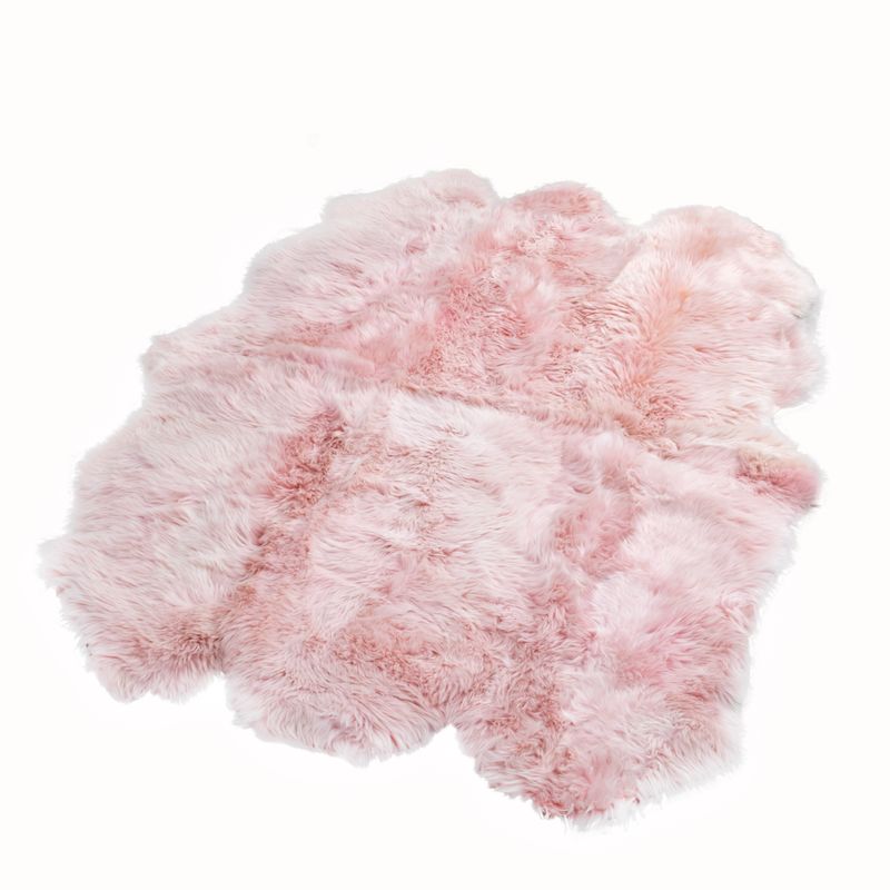 Blush Pink 6 Pelt Sheepskin Rug