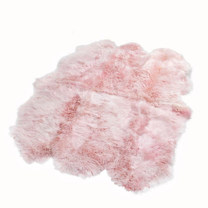 Extra Large Blush Pink Genuine Super Soft NZ Sheepskin Rug - 6 Pelt 180cm x 200cm