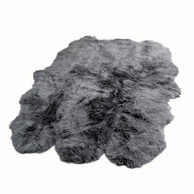 Grey 6 Pelt Sheepskin Rug