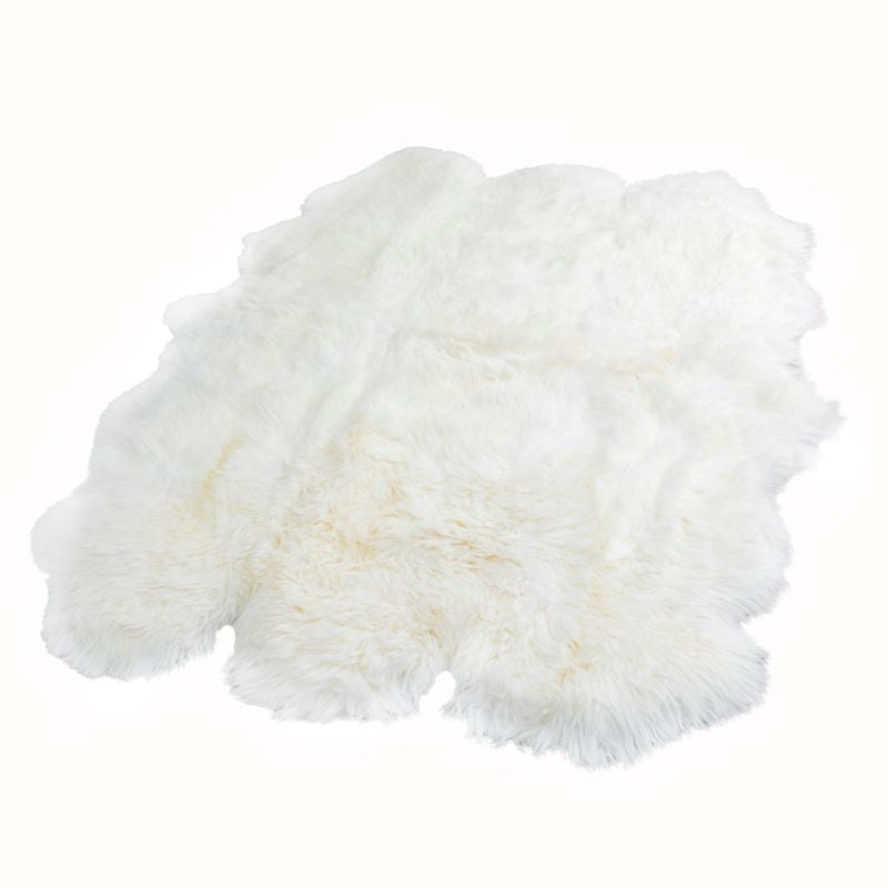 Natural White 6 Pelt Sheepskin Rug