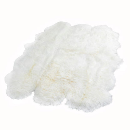 Extra Large Natural White Genuine Super Soft NZ Sheepskin Rug - 6 Pelt 180cm x 200cm