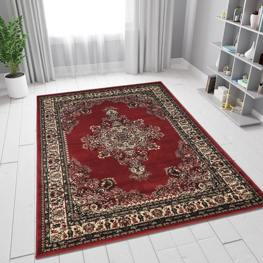 Red Traditional Oriental Style Vintage Rug