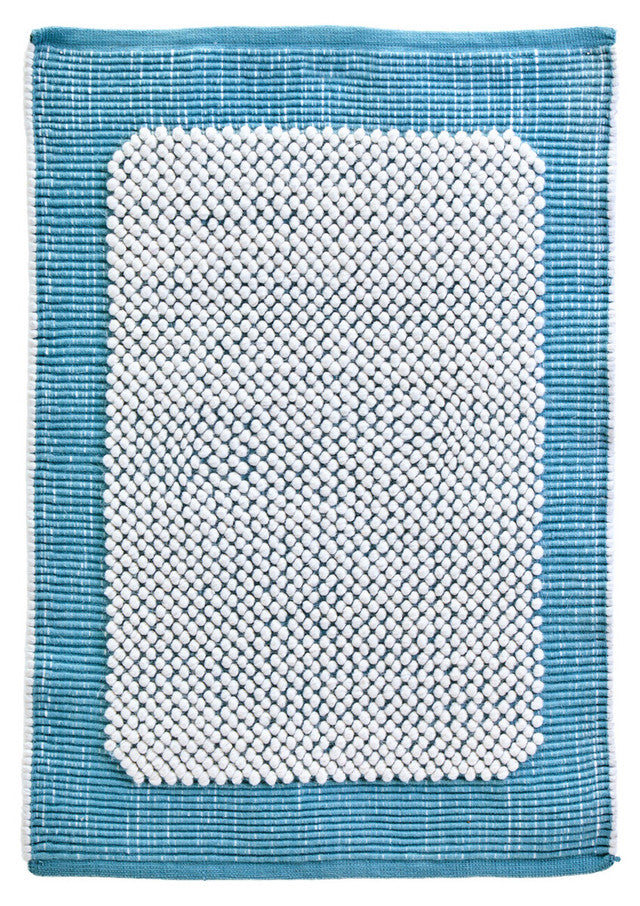 Blue And White Woven Rug 170cm x 240cm