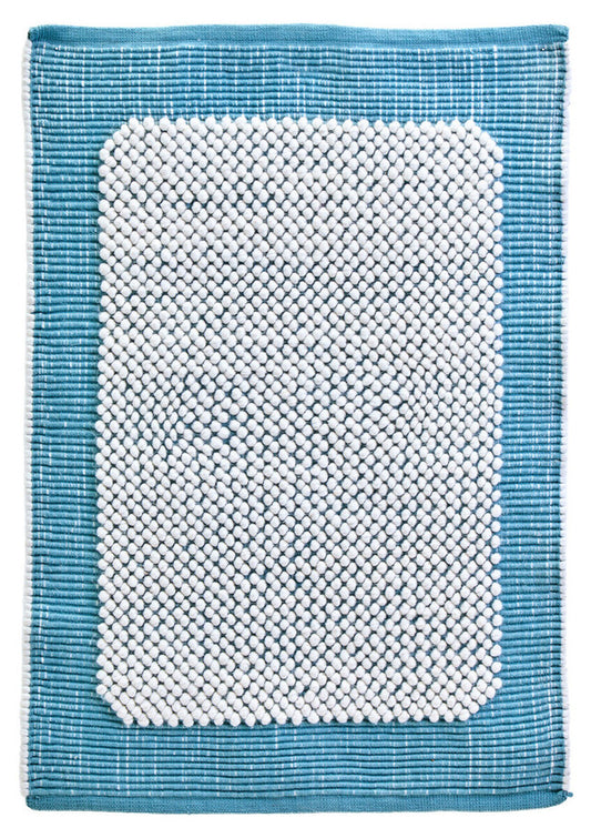 Blue And White Woven Rug 170cm x 240cm