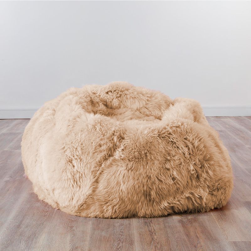 XL Champagne Beige New Zealand Sheepskin Beanbag