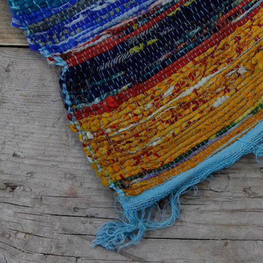 Indian Rag Rug - Blue -153 x 90cm