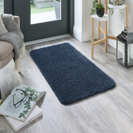 My Rug Midnight Blue Medium Shaggy Machine Washable Rug 140cm x 200cm