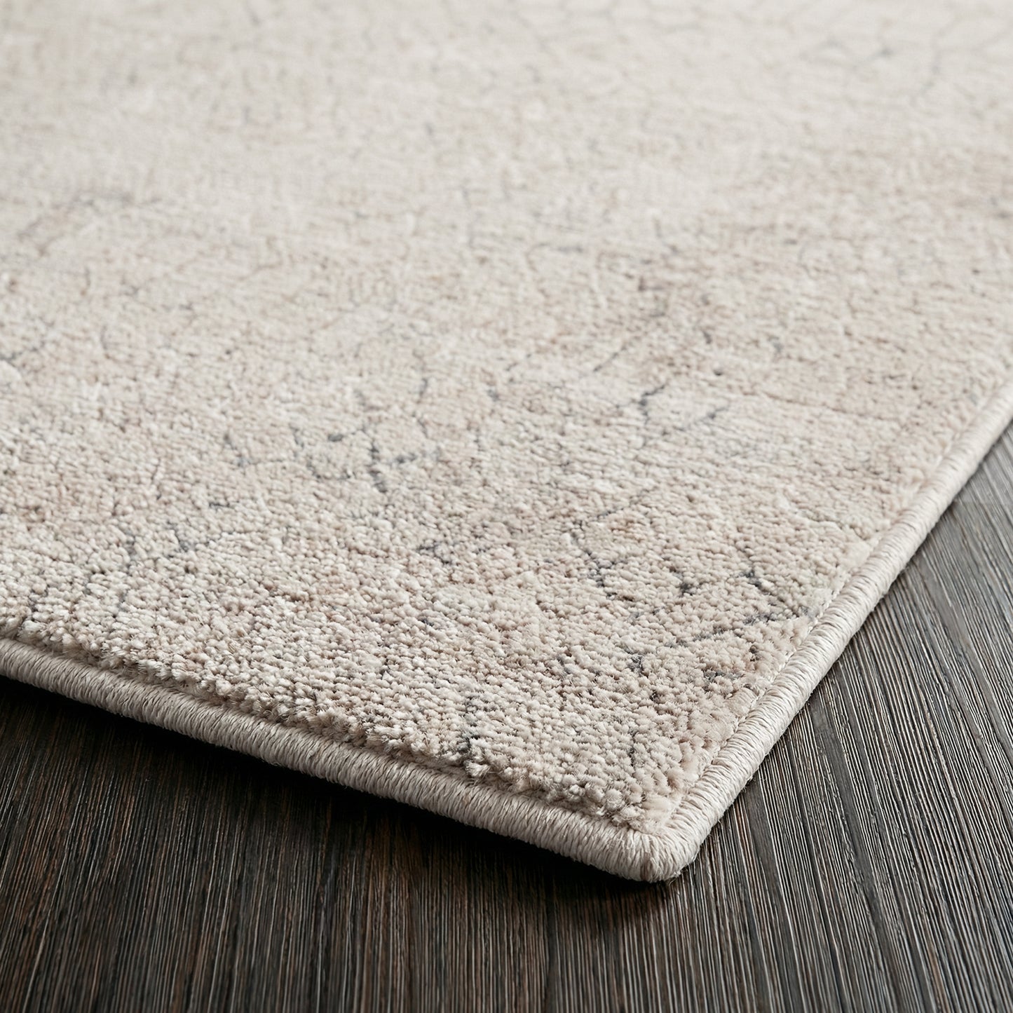 Nathan Beige Modern Abstract Fringe Rug