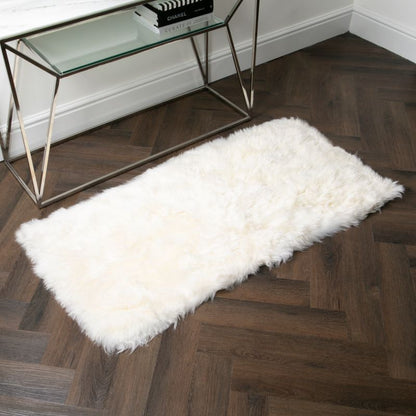 Natural Rectangular Genuine NZ Sheepskin Rug 70cm x 140cm