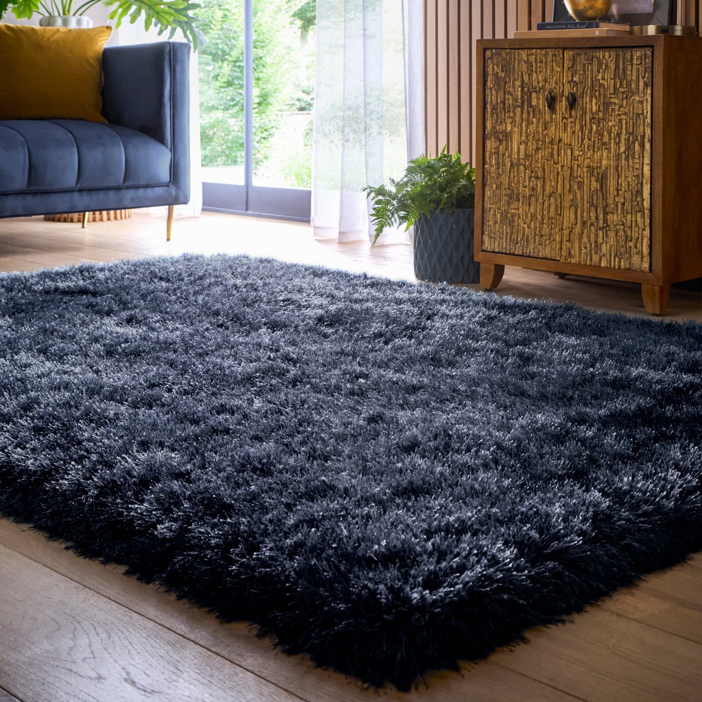 Origins Extravagance Large Navy Blue Rug 160cm x 230cm