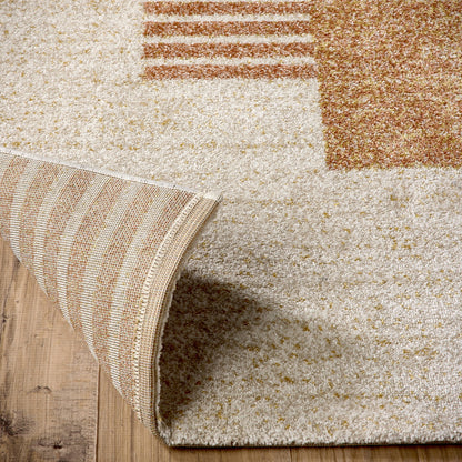 Origins Nomad Block Terracotta and Beige Modern Rug