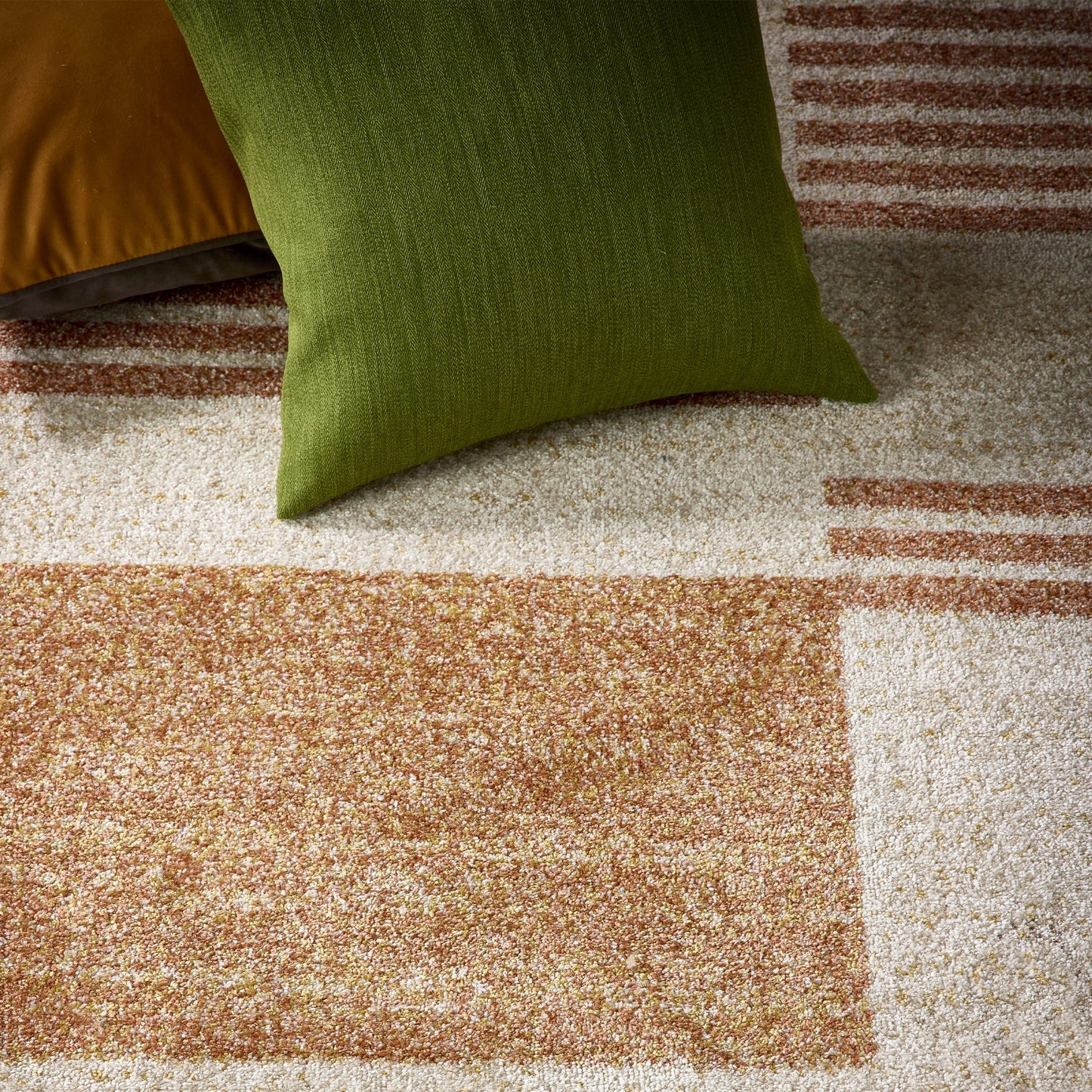 Origins Nomad Block Terracotta and Beige Modern Rug
