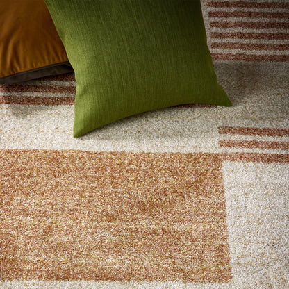 Origins Nomad Block Terracotta and Beige Modern Rug