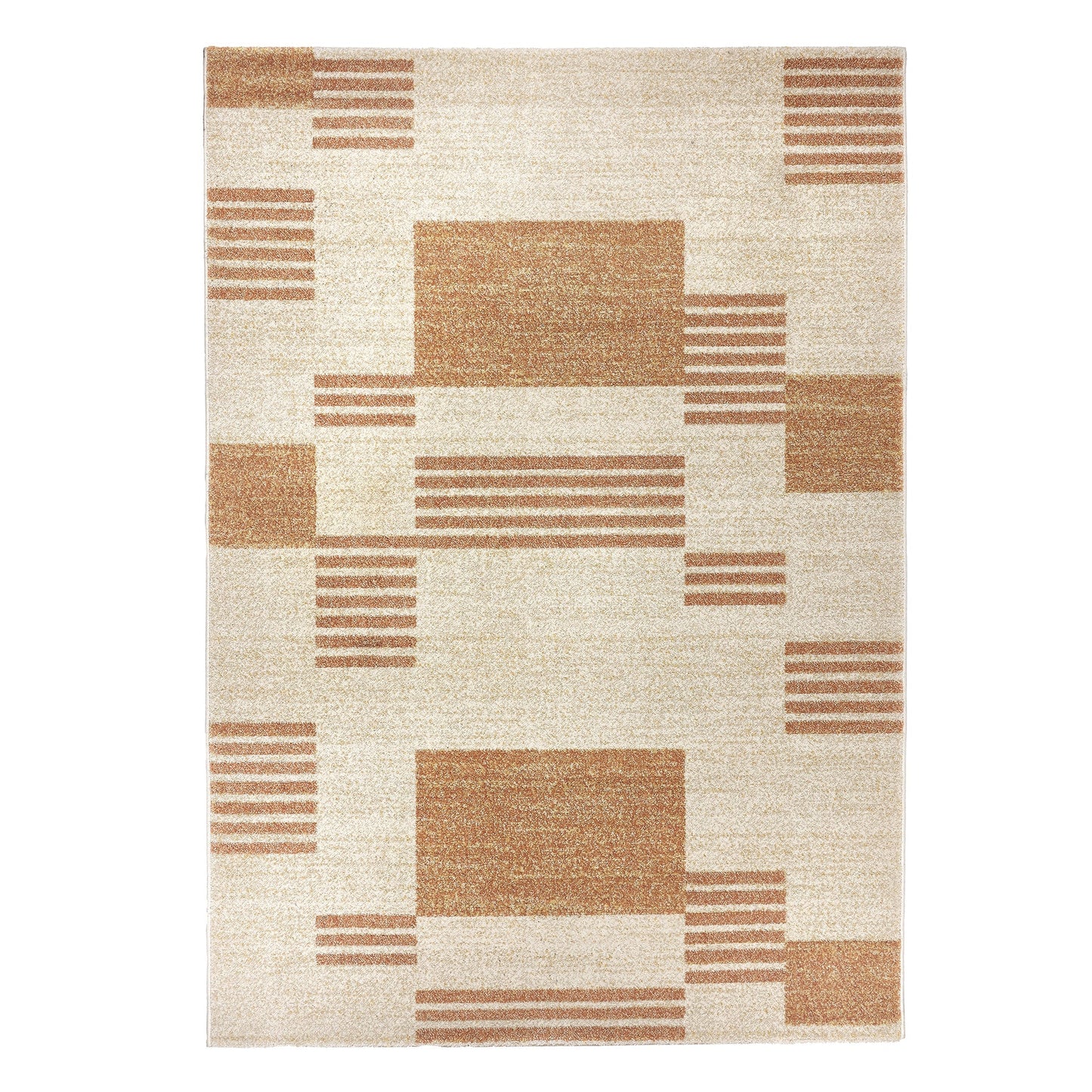 Origins Nomad Block Terracotta and Beige Modern Rug