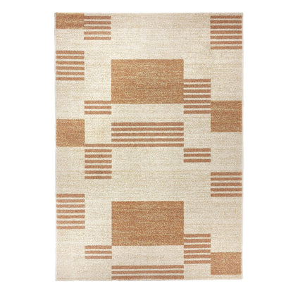 Origins Nomad Block Terracotta and Beige Modern Rug