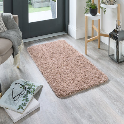 My Rug Nude Pink Medium Shaggy Machine Washable Rug 140cm x 200cm