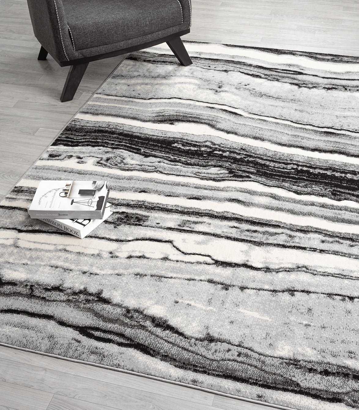 Obsidian Coast Grey Rug