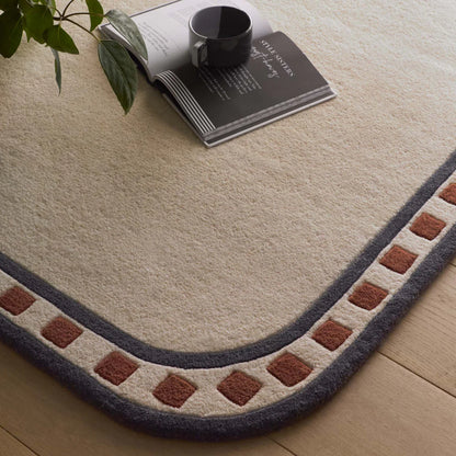 Origin Borderline Natural Beige Premium Wool Rug