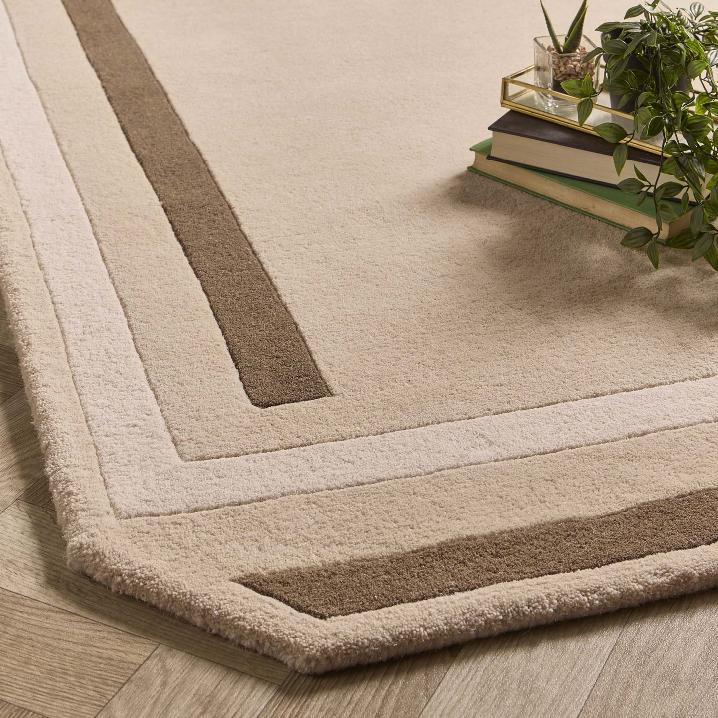 Origin Contour Beige and Brown Wool Rug