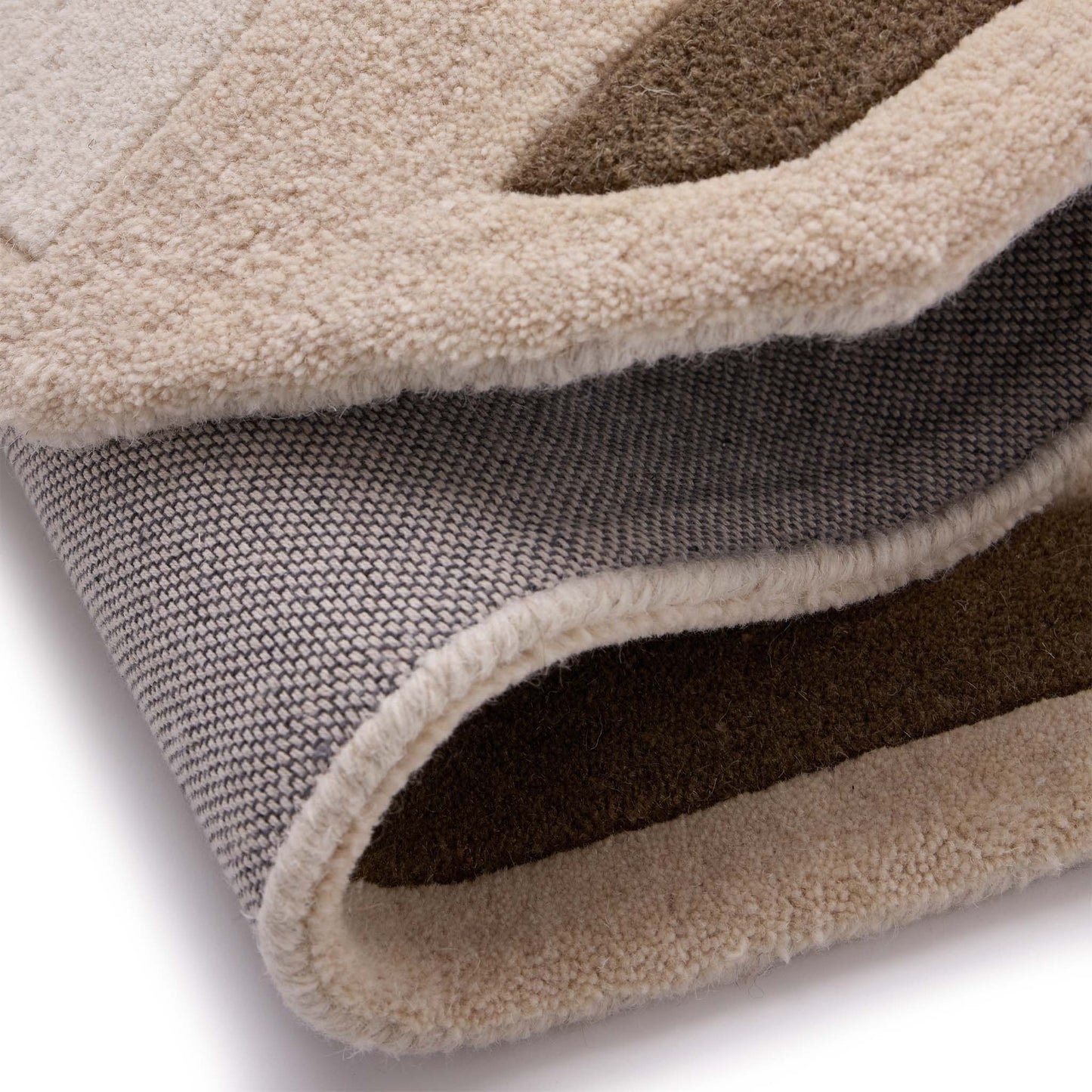 Origin Contour Beige and Brown Wool Rug