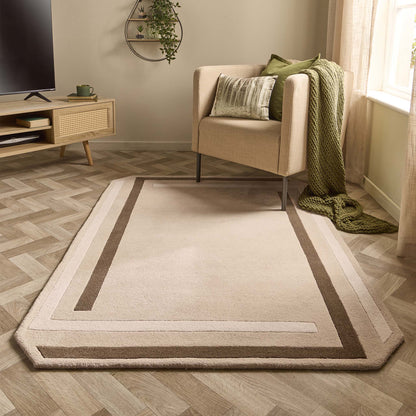 Origin Contour Beige and Brown Wool Rug