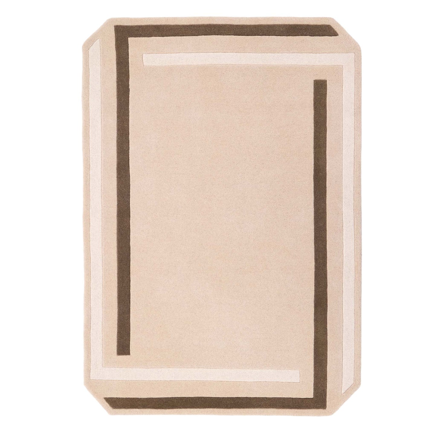 Origin Contour Beige and Brown Wool Rug