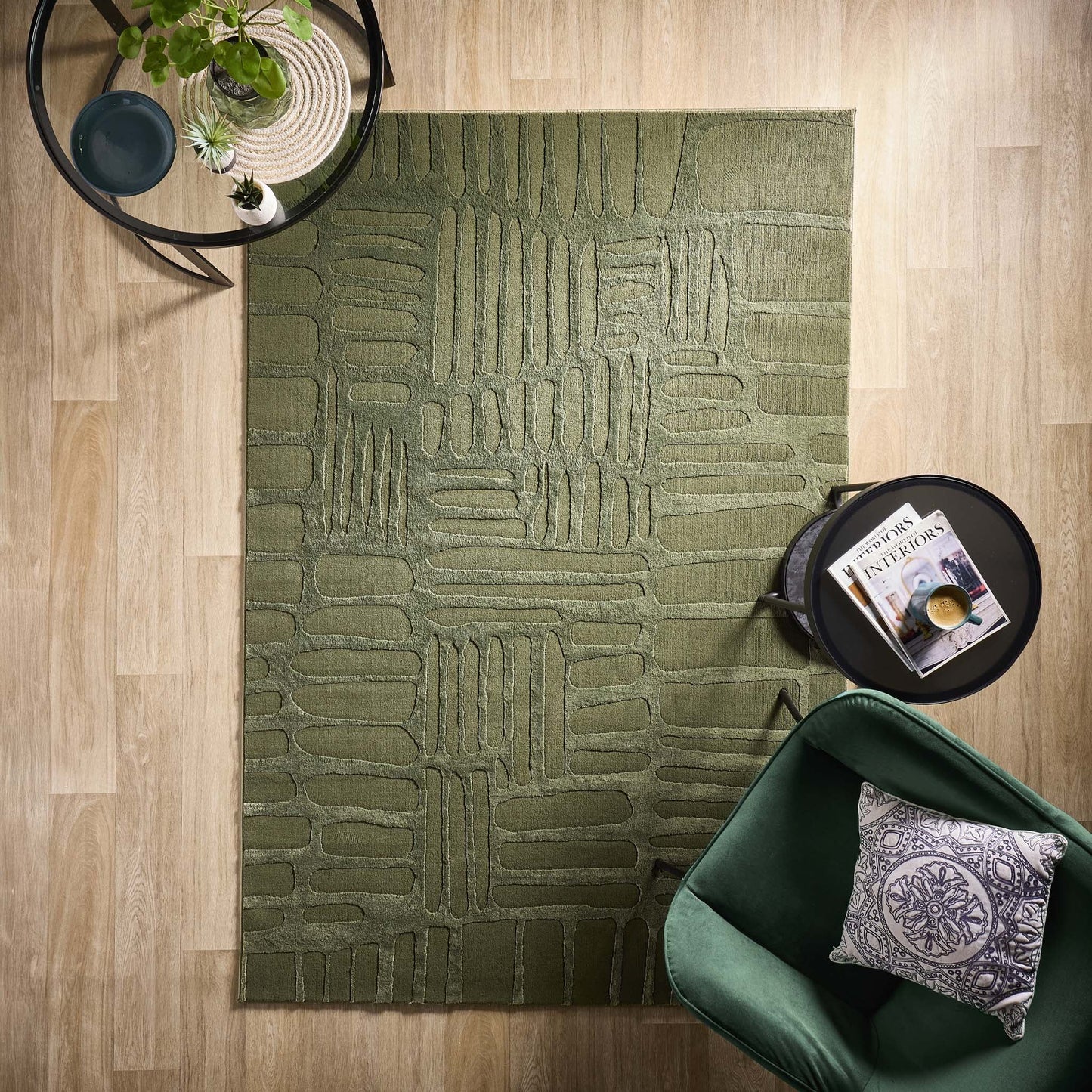 Origin Pathway Large Washable Green Rug 160cm X 230cm