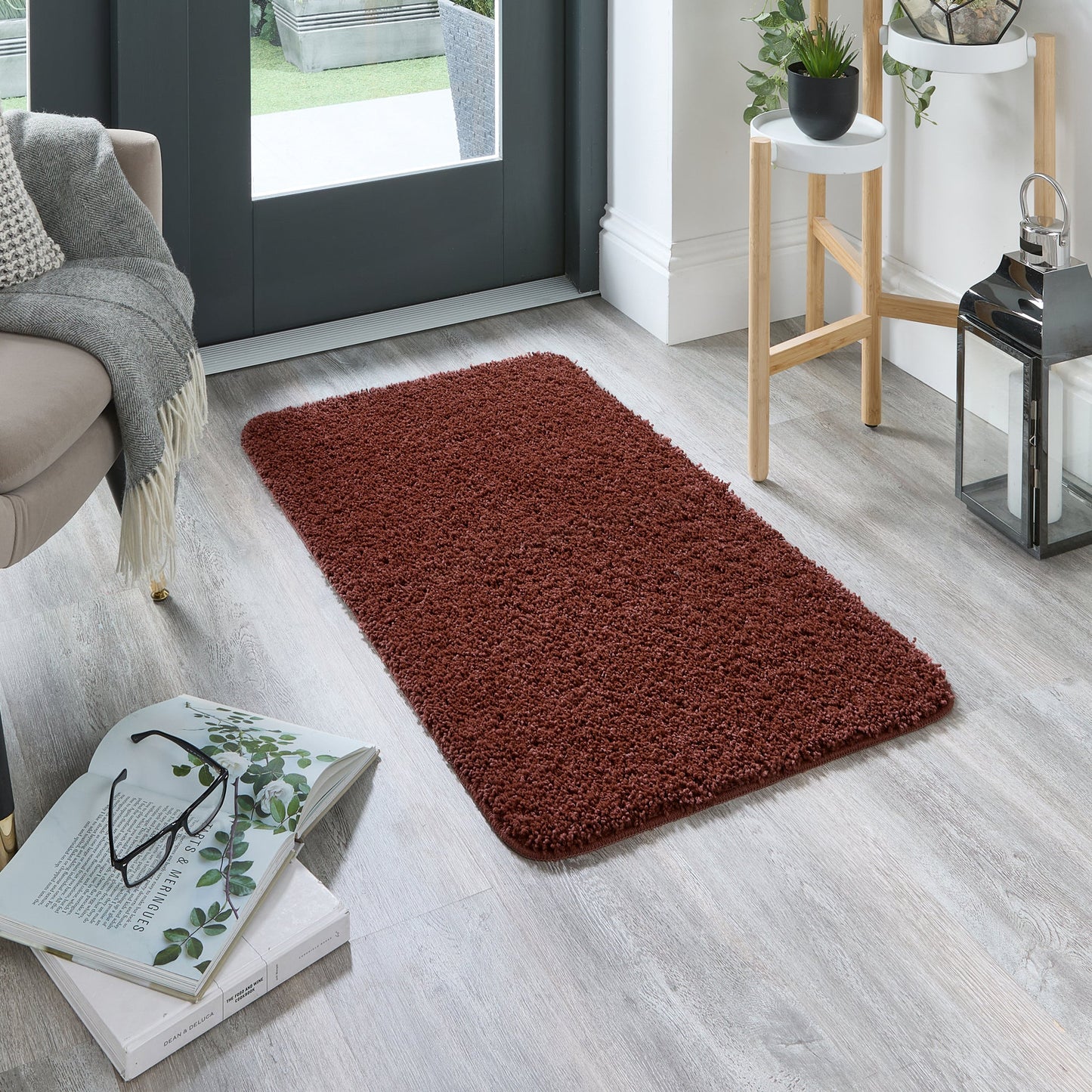 My Rug Ox Red Medium Shaggy Machine Washable Rug 140cm x 200cm
