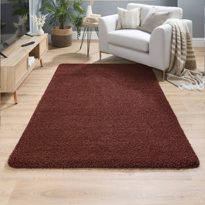 My Rug Ox Red Medium Shaggy Machine Washable Rug 140cm x 200cm
