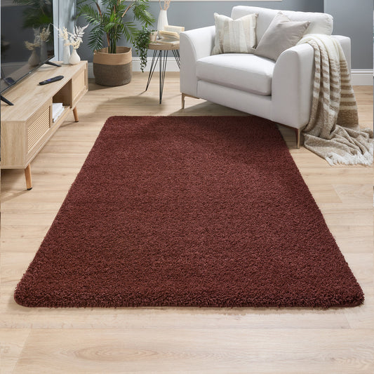 My Rug Ox Red Medium Shaggy Machine Washable Rug 140cm x 200cm