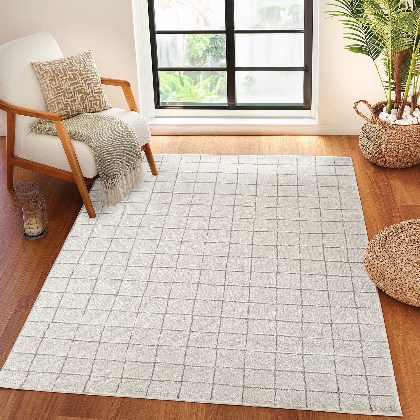 Cascade Our PNW Home Cream Modern High Pile Rug