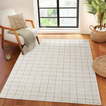 Cascade Our PNW Home Cream Modern High Pile Rug