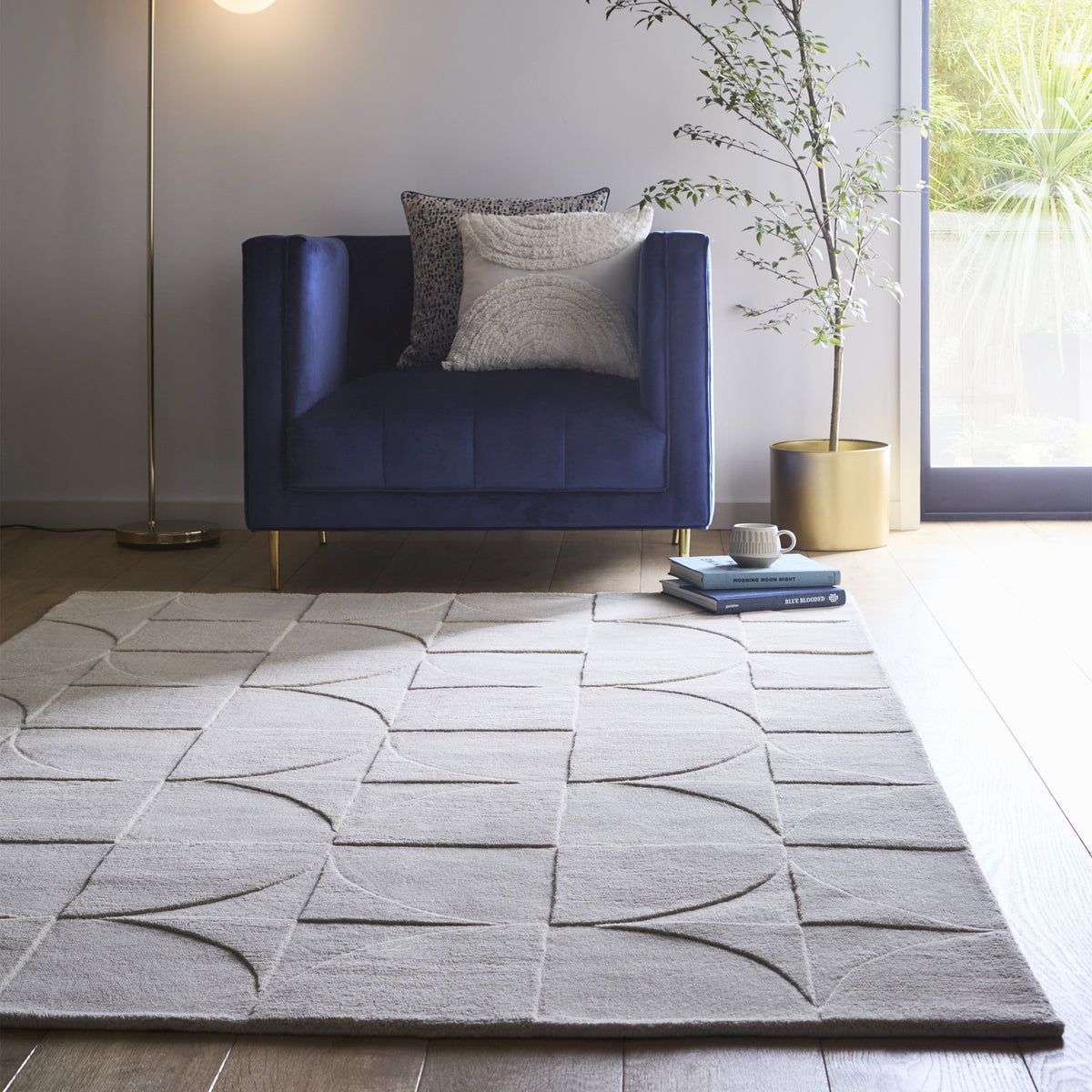 Origins Penny Cream Geometric Wool Rug