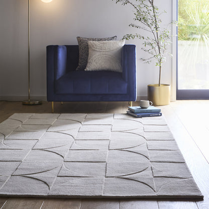 Origins Penny Cream Geometric Wool Rug