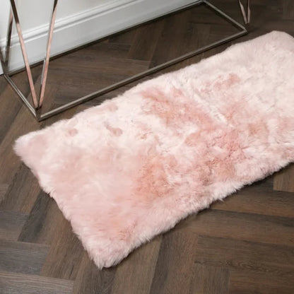 Pink Rectangle Genuine NZ Sheepskin Rug 70cm x 140cm