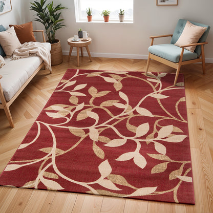 Riley Red and Beige Modern Graphic Rug