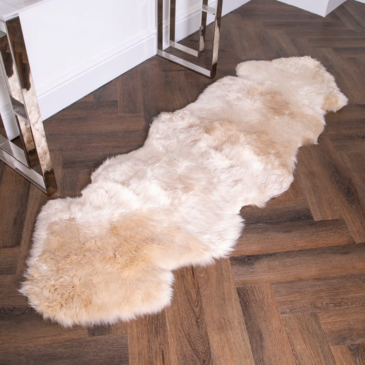 2 Pelt Beige Sheepskin Rug