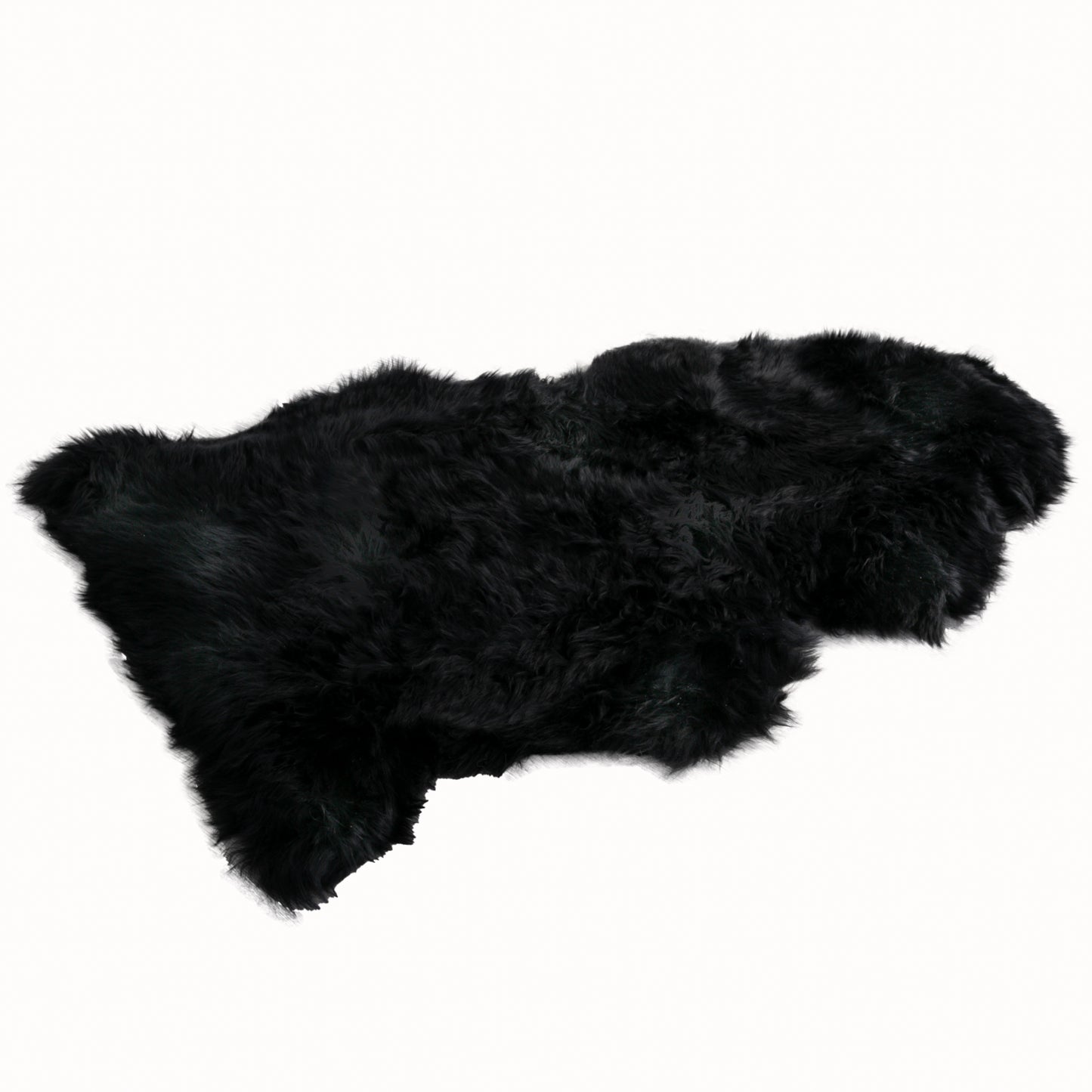 Small Black Genuine Super Soft Sheepskin Rug - 60cm x 110cm-120cm