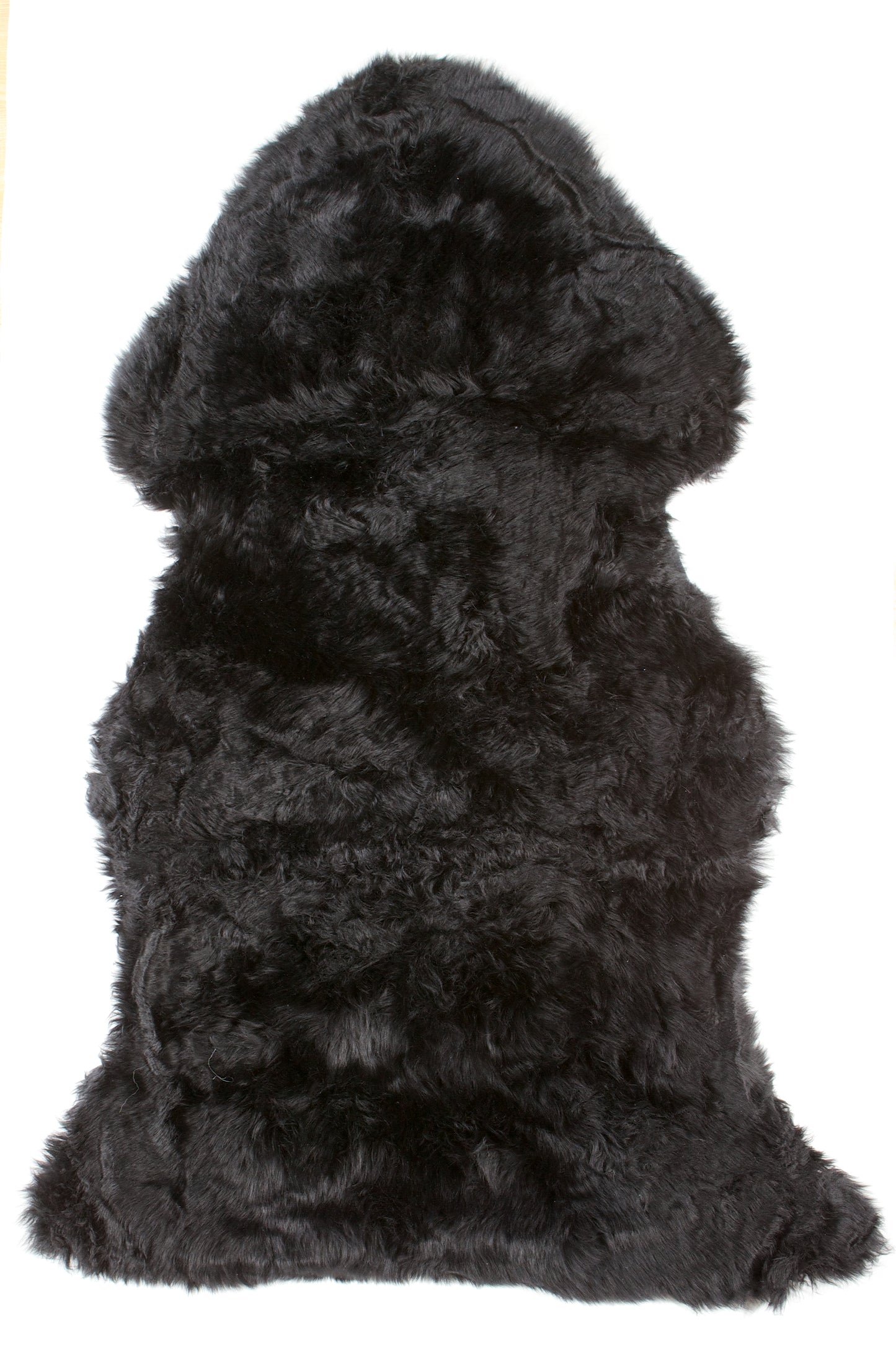 Small Black Genuine Super Soft Sheepskin Rug - 60cm x 110cm-120cm
