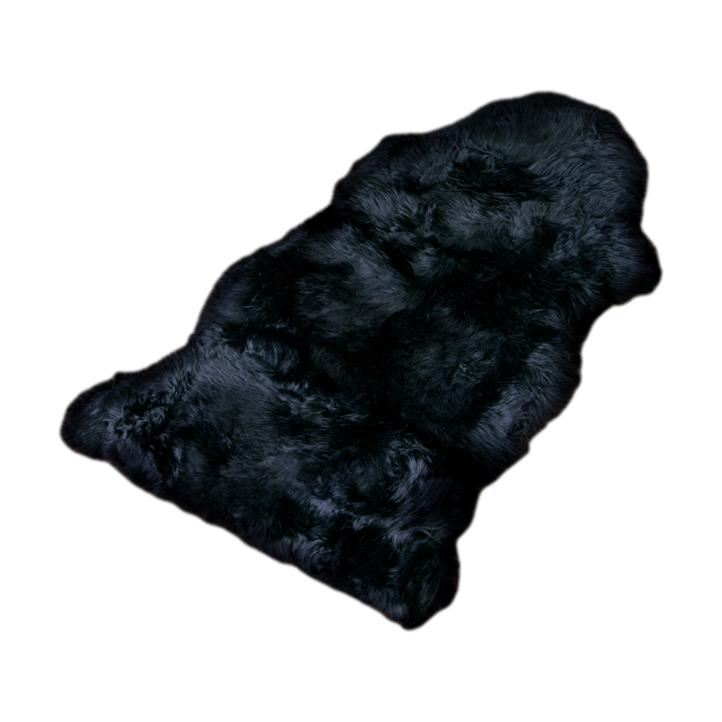 Small Black Genuine Super Soft Sheepskin Rug - 60cm x 110cm-120cm