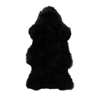 Small Black Genuine Super Soft Sheepskin Rug - 60cm x 110cm-120cm
