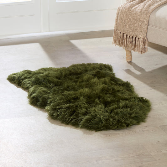 Olive Green Sheepskin Rug