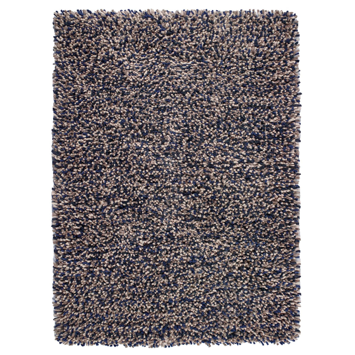 Origins Rocks Navy Blue Shaggy Pile Wool Rug