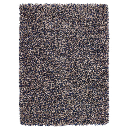 Origins Rocks Navy Blue Shaggy Pile Wool Rug