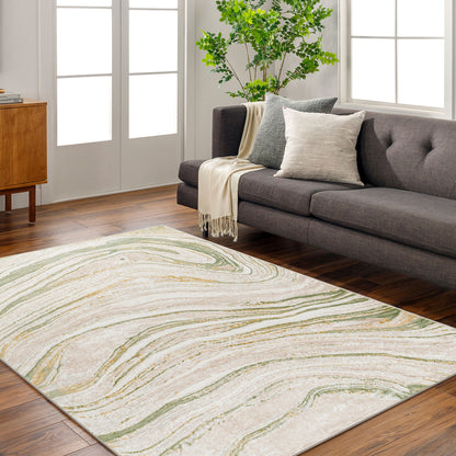 San Francisco Green Modern Abstract Rug